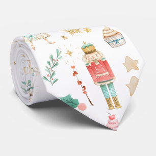 Everything Nutcracker Christmas Holiday White  Tie