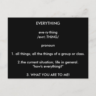 "EVERYTHING" Postcard