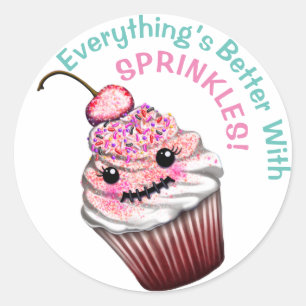 “Everything’s Better With Sprinkles” Cute Stickers