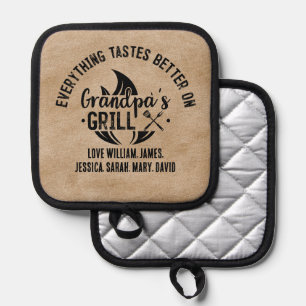 Everything Tastes Better On Grandpa's Grill Custom Pot Holder