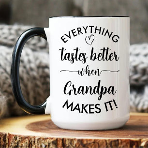 Everything Tastes Better When Grandpa Makes It Two-Tone Coffee Mug