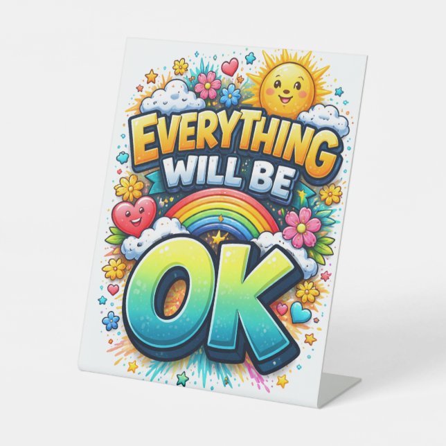 Everything Will Be OK Pedestal Sign (Front)