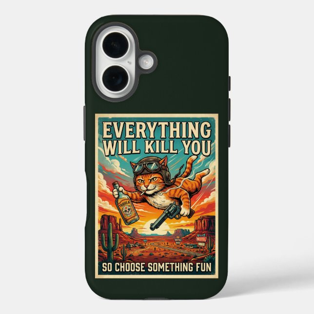 Everything Will Kill You Cat Phone Case  (Back)