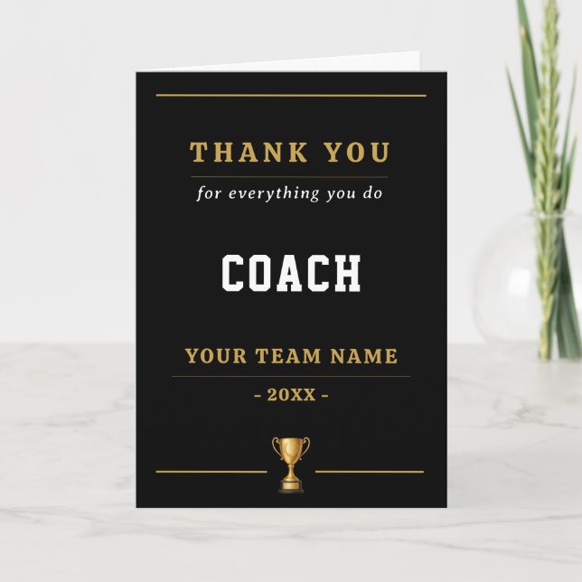 Everything You Do Trophy Coach  Thank You Card (Front)