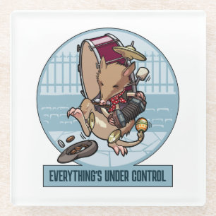 Everything's Under Control Bandicoot One Man Band Glass Coaster