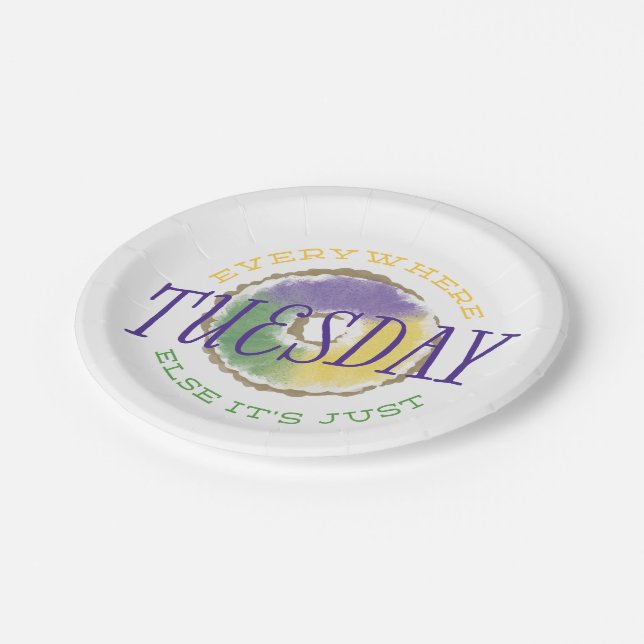 Everywhere Else Mardi Gras Paper Plates (Angled)
