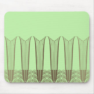 EVE'S BALCONY, Art Deco Ironwork in Green & Brown Mouse Pad