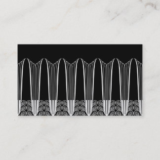 EVE'S BALCONY, Art Deco Ironwork in White on Black Business Card