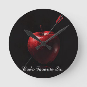 Eve's Favourite Sin Mug Round Clock
