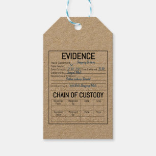 Evidence chain of custody crime game role play  fa gift tags