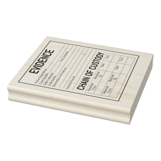 Evidence chain of custody crime game role play rubber stamp (Stamp)