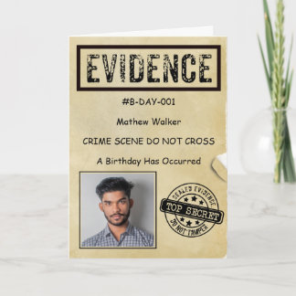 Evidence true crime murder mystery detective card