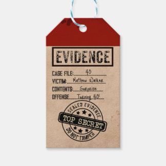 Evidence true crime murder mystery party favour ta gift tags