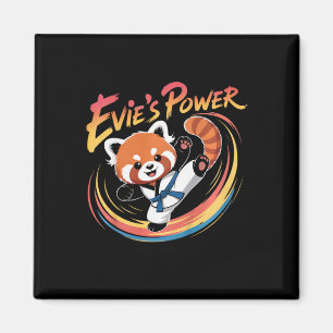 Evie's Power Red Panda Taekwondo Karate Blue Belt  Magnet