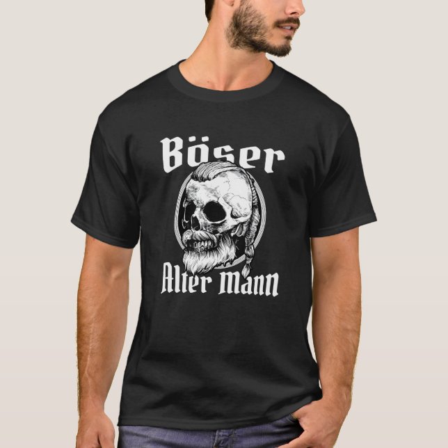 Evil Alter Mann Nordic Skull Grandpa Papa Viking T-Shirt (Front)