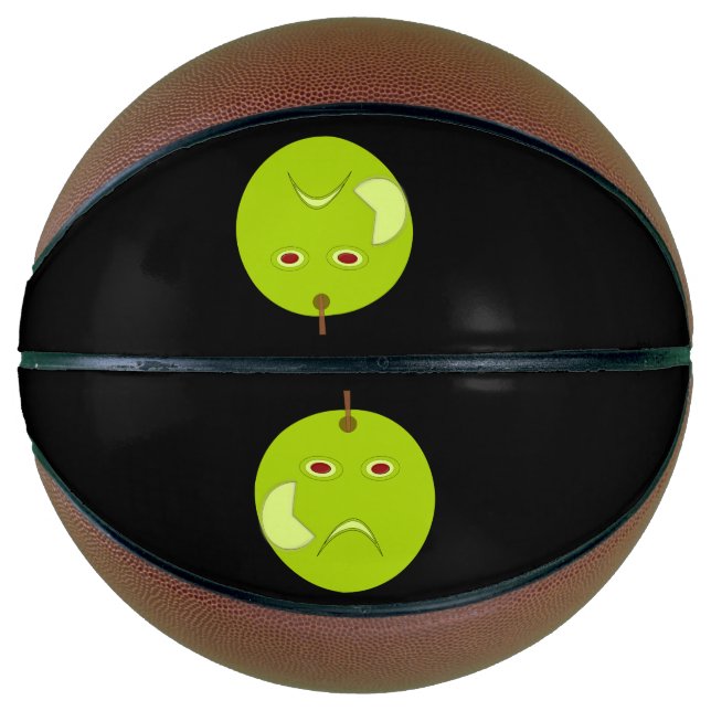 Evil Apple with Scar Halloween Basketballs (Front)