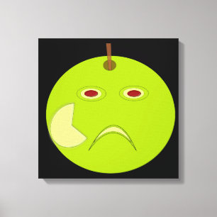 Evil Apple with Scar Halloween Canvas Print