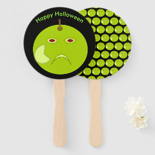 Evil Apple with Scar Halloween Custom Hand Fan