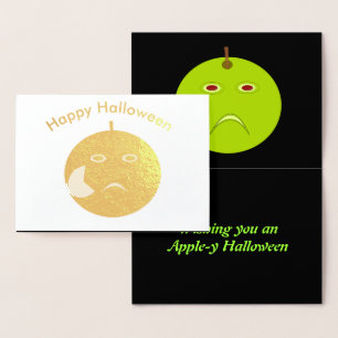 Evil Apple with Scar Halloween Foil Card
