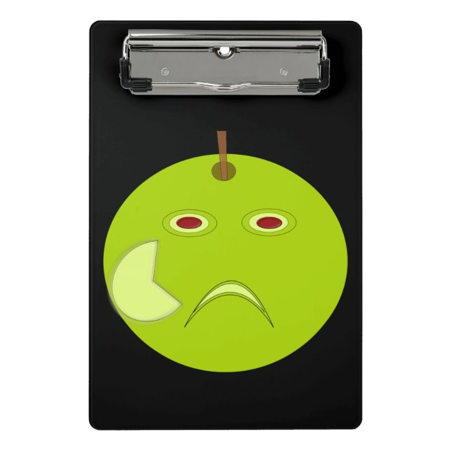 Evil Apple with Scar Halloween Mini Clipboard (Front)