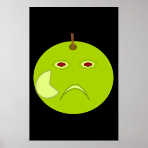 Evil Apple with Scar Halloween Poster