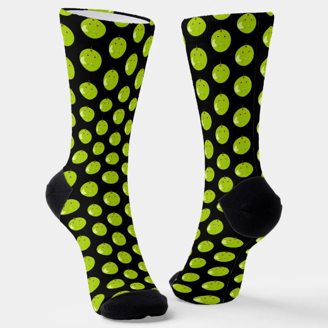 Evil Apple with Scar Halloween Socks (Angled)