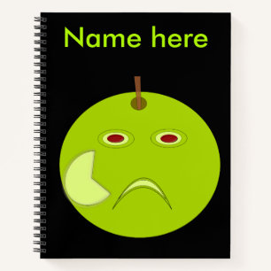 Evil Apple with Scar Halloween Spiral Notebook