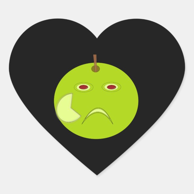 Evil Apple with Scar Halloween Stickers (Front)