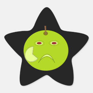 Evil Apple with Scar Halloween Stickers