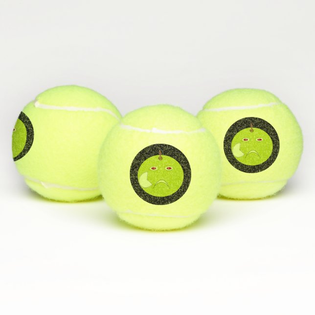 Evil Apple with Scar Halloween Tennis Balls (Multi)
