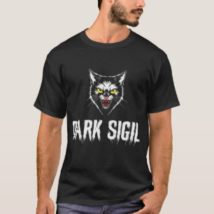 Evil Black Cat Dark Sigil Gothic Metal Art T-Shirt