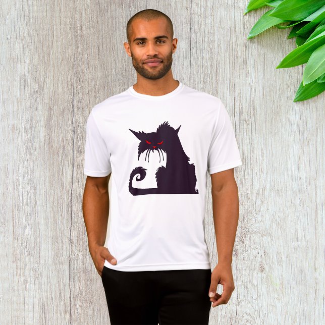 Evil Black Cat Silhouette with Red Eyes T-Shirt (Creator Uploaded)