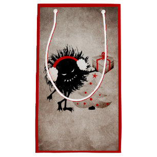Evil Bug Gives Christmas Present Small Gift Bag