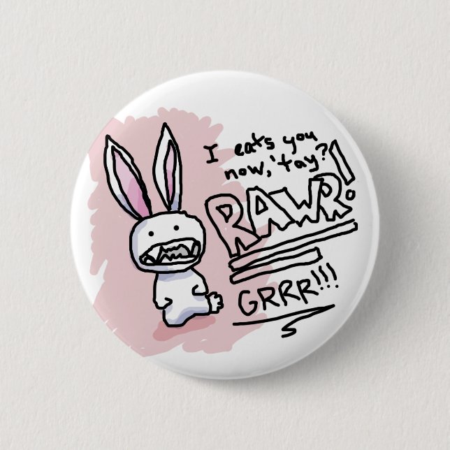 Evil Bunny Chomp 6 Cm Round Badge (Front)