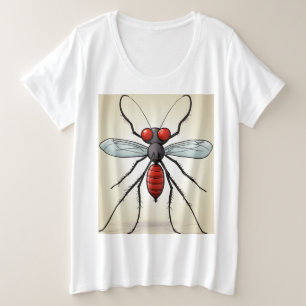 "Evil Cartoon Mosquito T-Shirt – Unleash the Buzz Plus Size T-Shirt