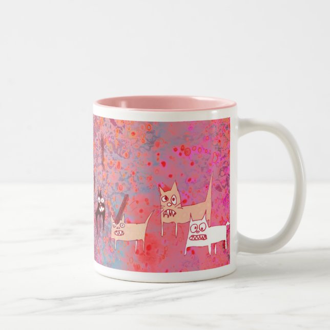 evil cats Two-Tone coffee mug (Right)
