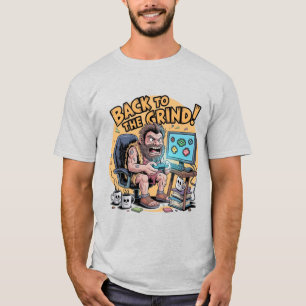 Evil Caveman Gamer Office Funny T-Shirt