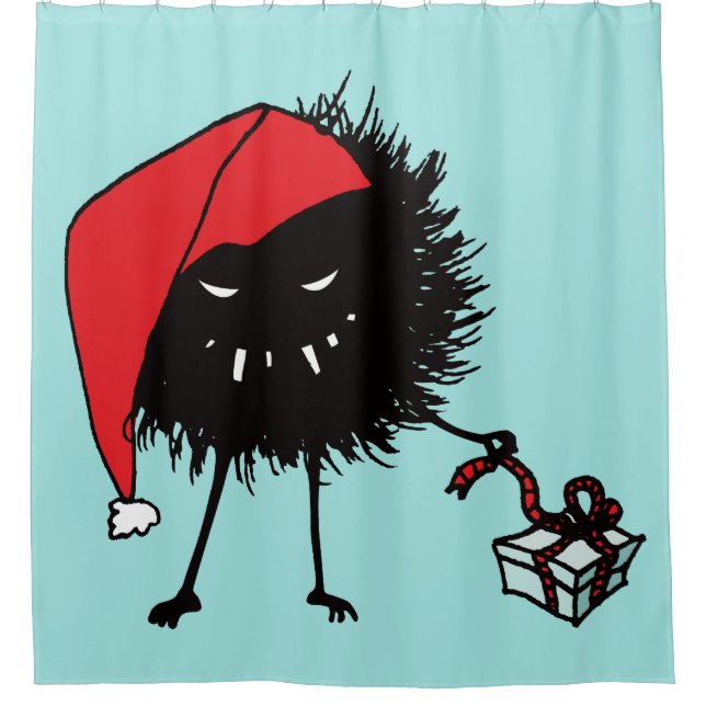 Evil Christmas Bug - Present Shower Curtain (Front)