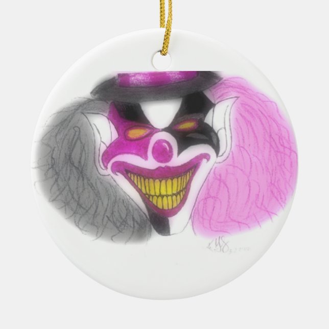 evil christmas ceramic tree decoration (Front)