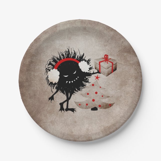 Evil Christmas Character Creepy Cute Paper Plate (Front)