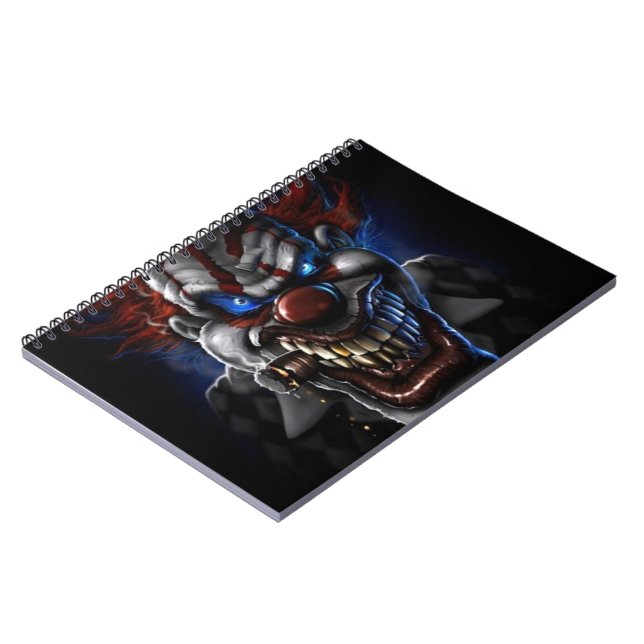 Evil Clown And Cigar Spiral Notebook (Left Side)