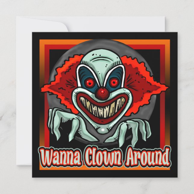 Evil Clown Halloween Party Invitation (Front)