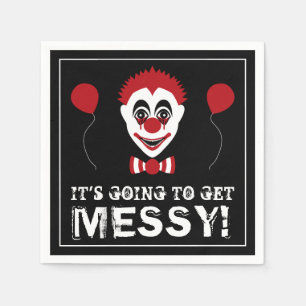 Evil Clown, Halloween Party Napkin