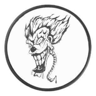 Evil clown Hockey puck
