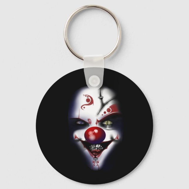 evil clown scary halloween key ring (Front)
