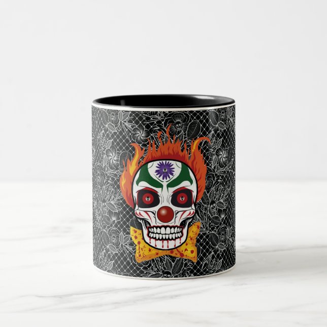 Evil Clown Skull Demon Coffee Mug Gift Idea (Center)