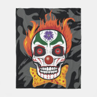 Evil Clown Skull Demon Throw Blanket Gift Idea