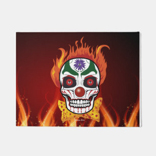 Evil Clown Skull Demon Welcome Mat