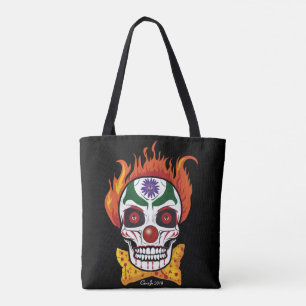Evil Clown Skull Tote Bag - Costumed Creatures