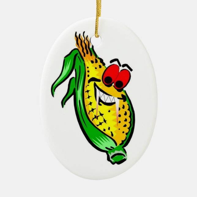 Evil Corn Ceramic Tree Decoration (Front)